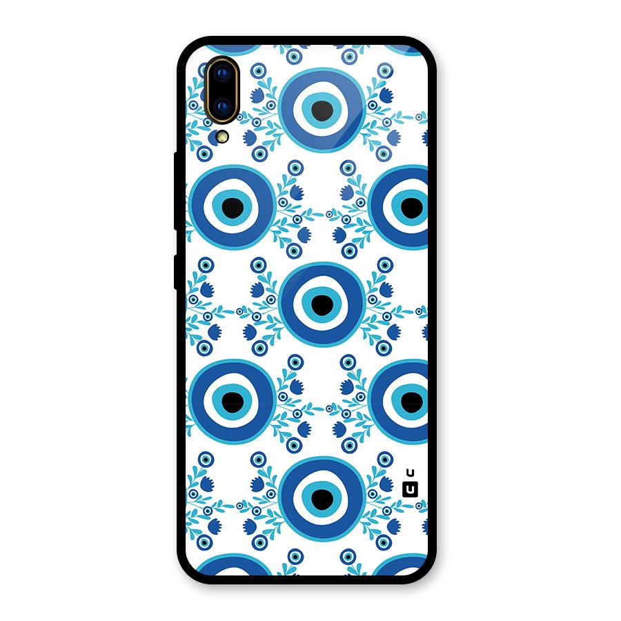 Floral Evil Eyes Glass Back Case for Vivo V11 Pro