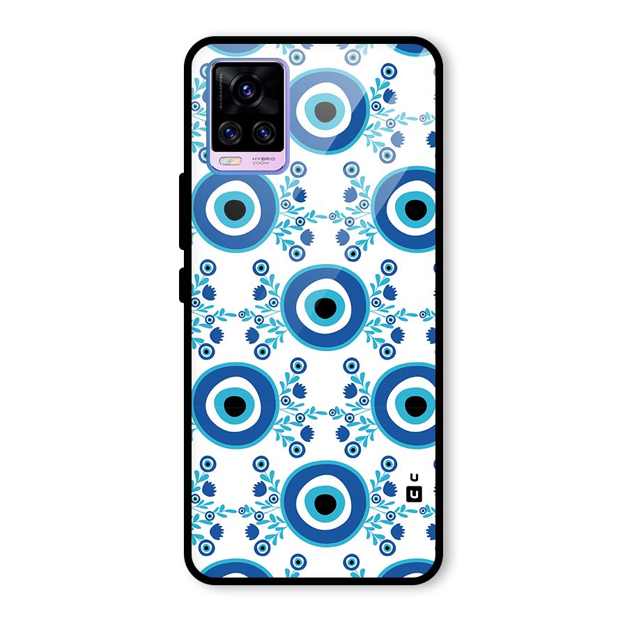 Floral Evil Eyes Glass Back Case for Vivo V20 Pro