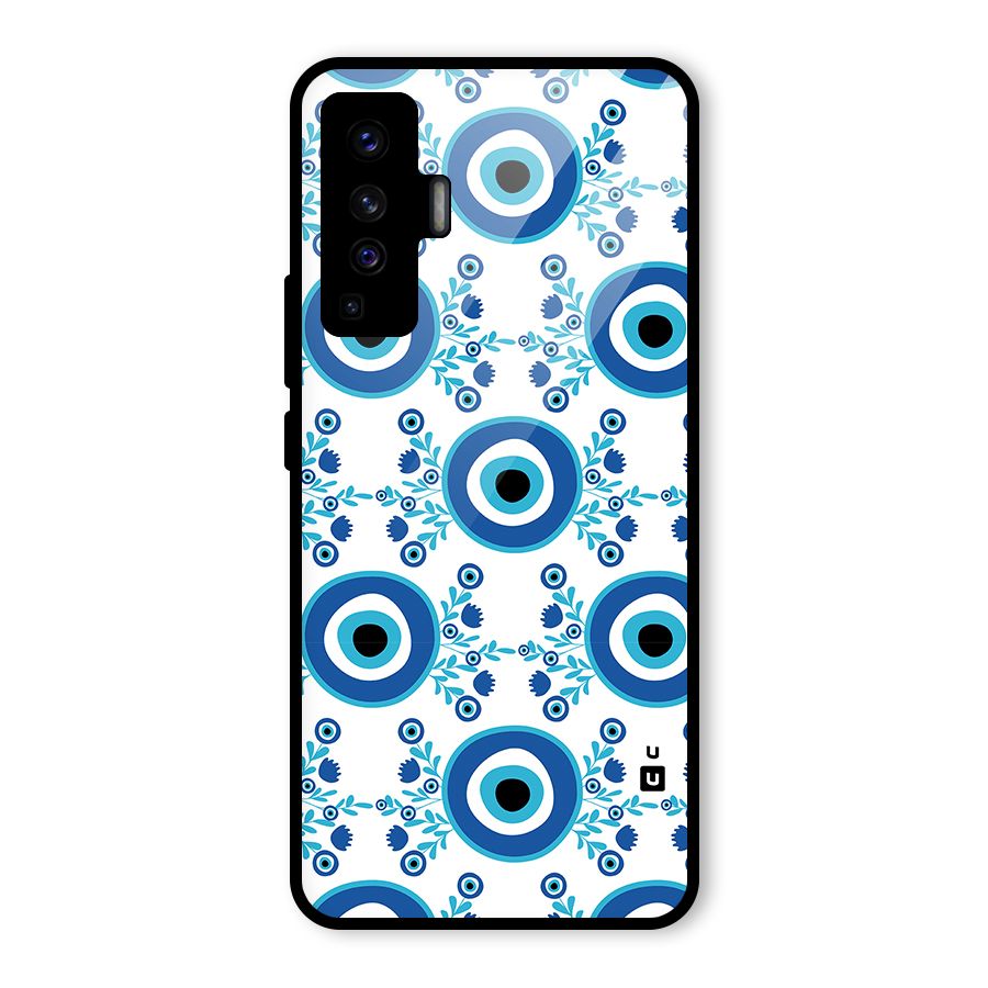 Floral Evil Eyes Glass Back Case for Vivo X50