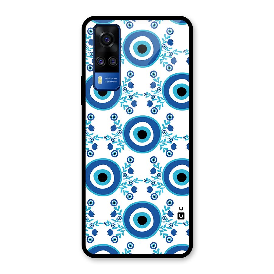 Floral Evil Eyes Glass Back Case for Vivo Y31