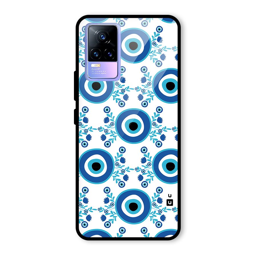 Floral Evil Eyes Glass Back Case for Vivo Y73