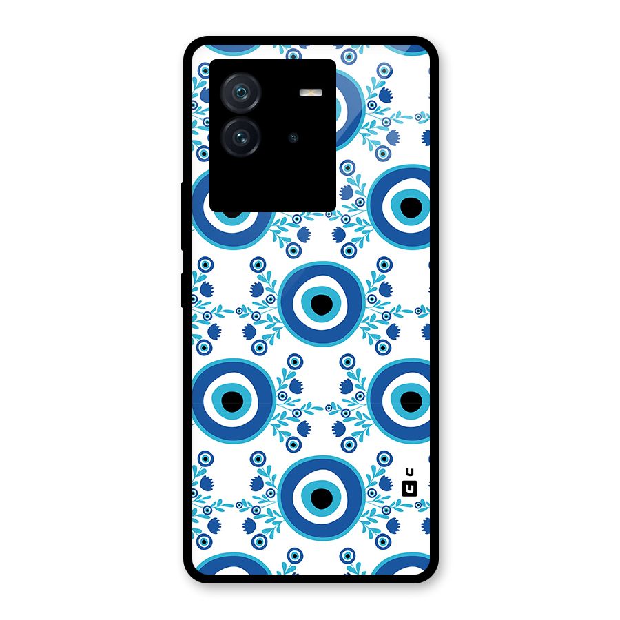 Floral Evil Eyes Glass Back Case for Vivo iQOO Neo 6 5G