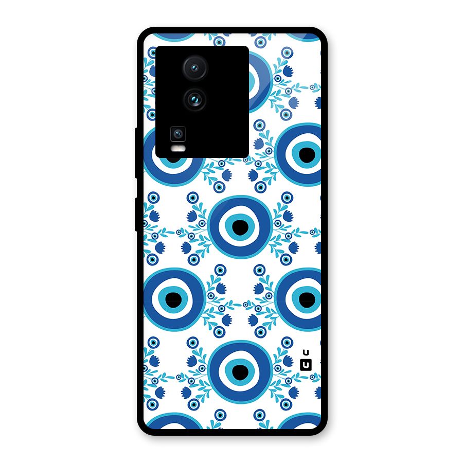 Floral Evil Eyes Glass Back Case for Vivo iQOO Neo 7