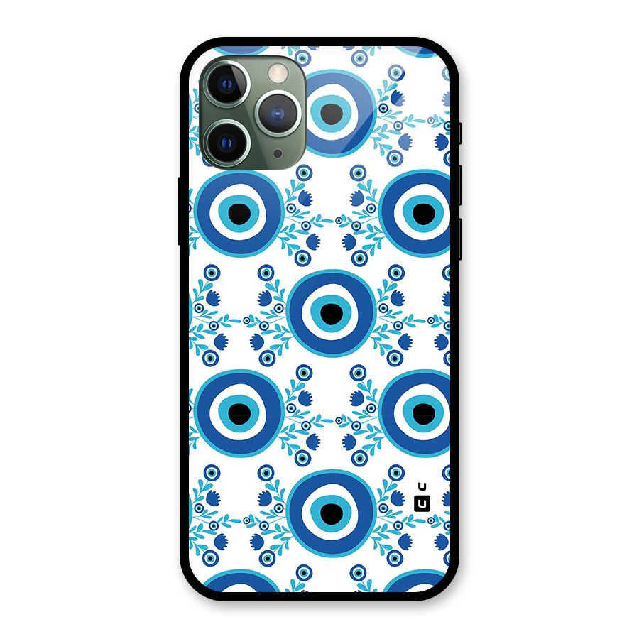 Floral Evil Eyes Glass Back Case for iPhone 11 Pro