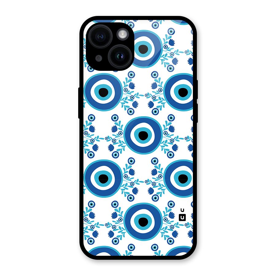 Floral Evil Eyes Glass Back Case for iPhone 14