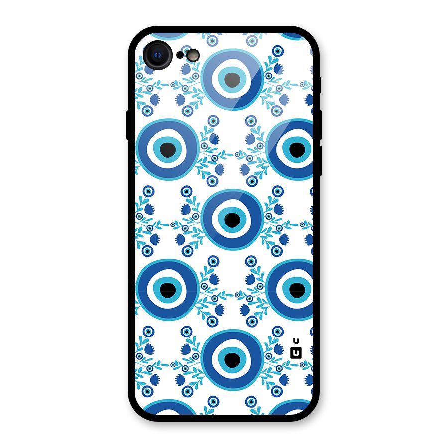 Floral Evil Eyes Glass Back Case for iPhone 7