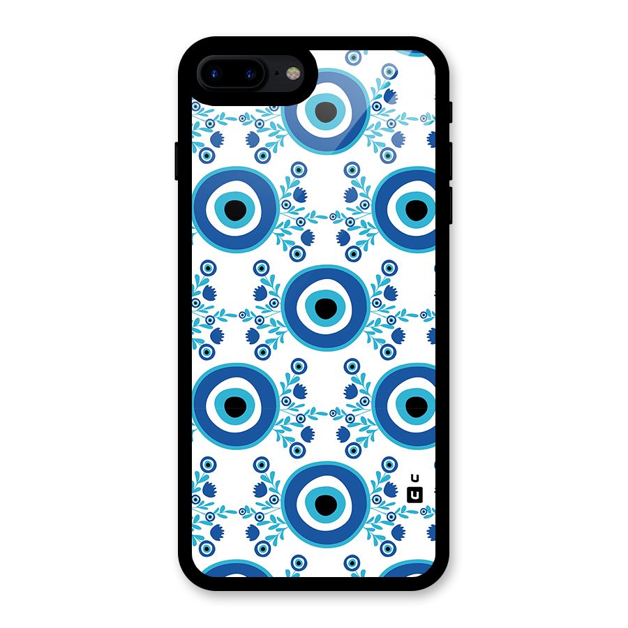 Floral Evil Eyes Glass Back Case for iPhone 8 Plus