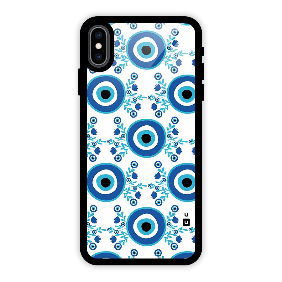 Floral Evil Eyes Glass Back Case for iPhone XS Max