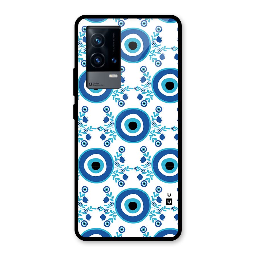 Floral Evil Eyes Glass Back Case for iQOO 9 5G