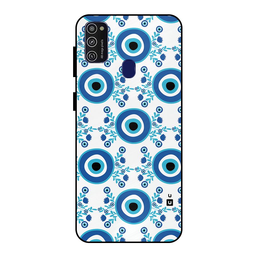 Floral Evil Eyes Metal Back Case for Galaxy M30s