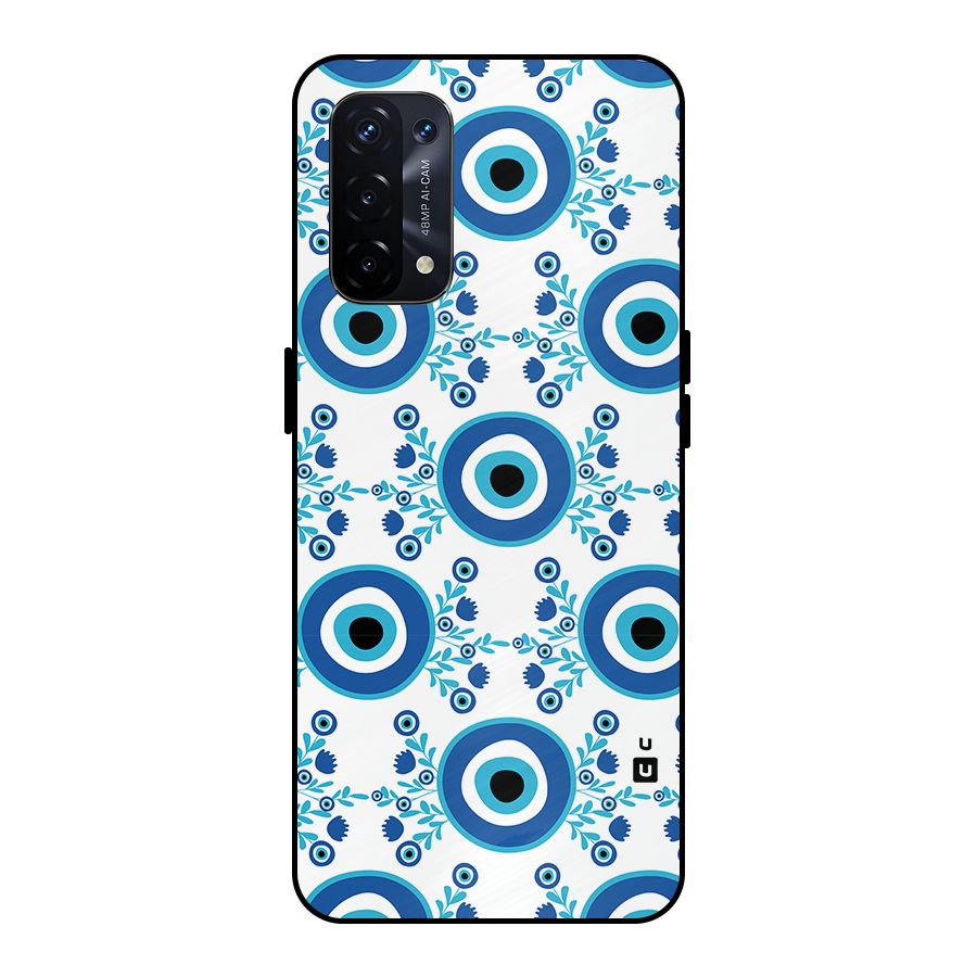 Floral Evil Eyes Metal Back Case for Oppo A74 5G