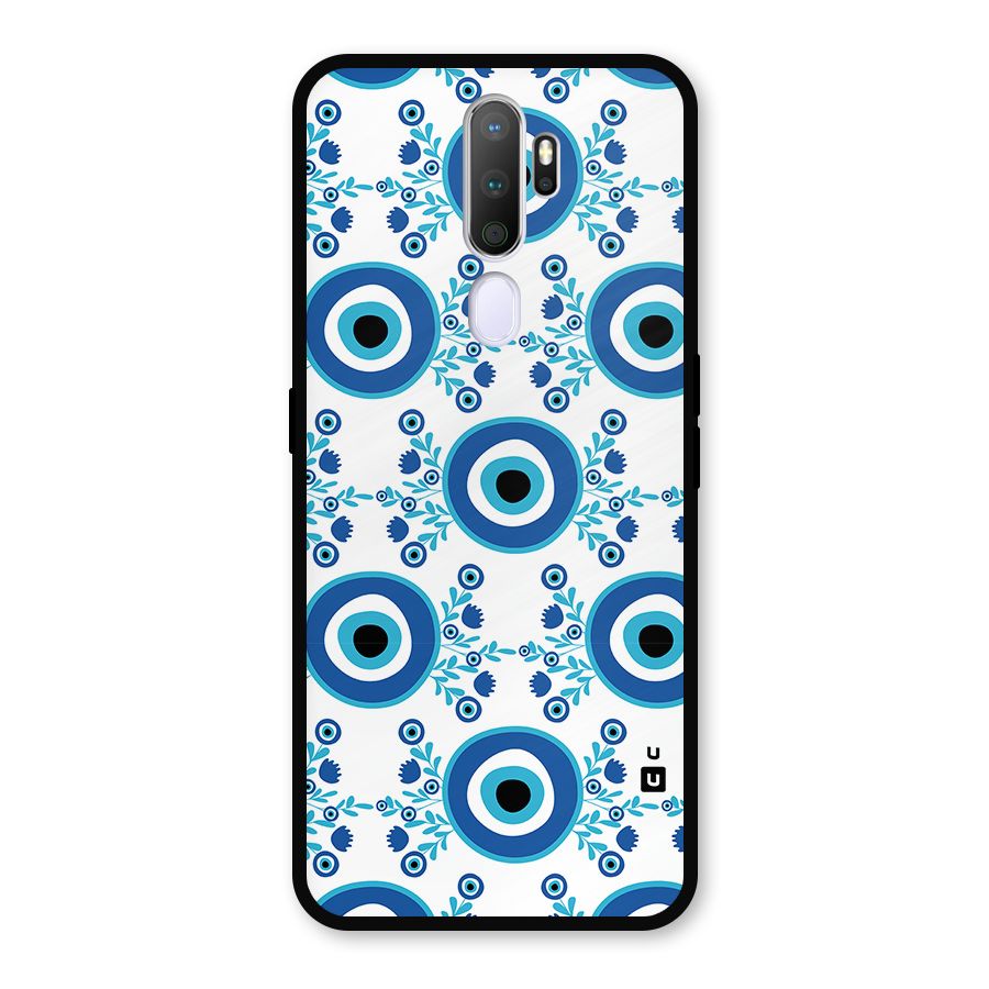 Floral Evil Eyes Metal Back Case for Oppo A9 (2020)