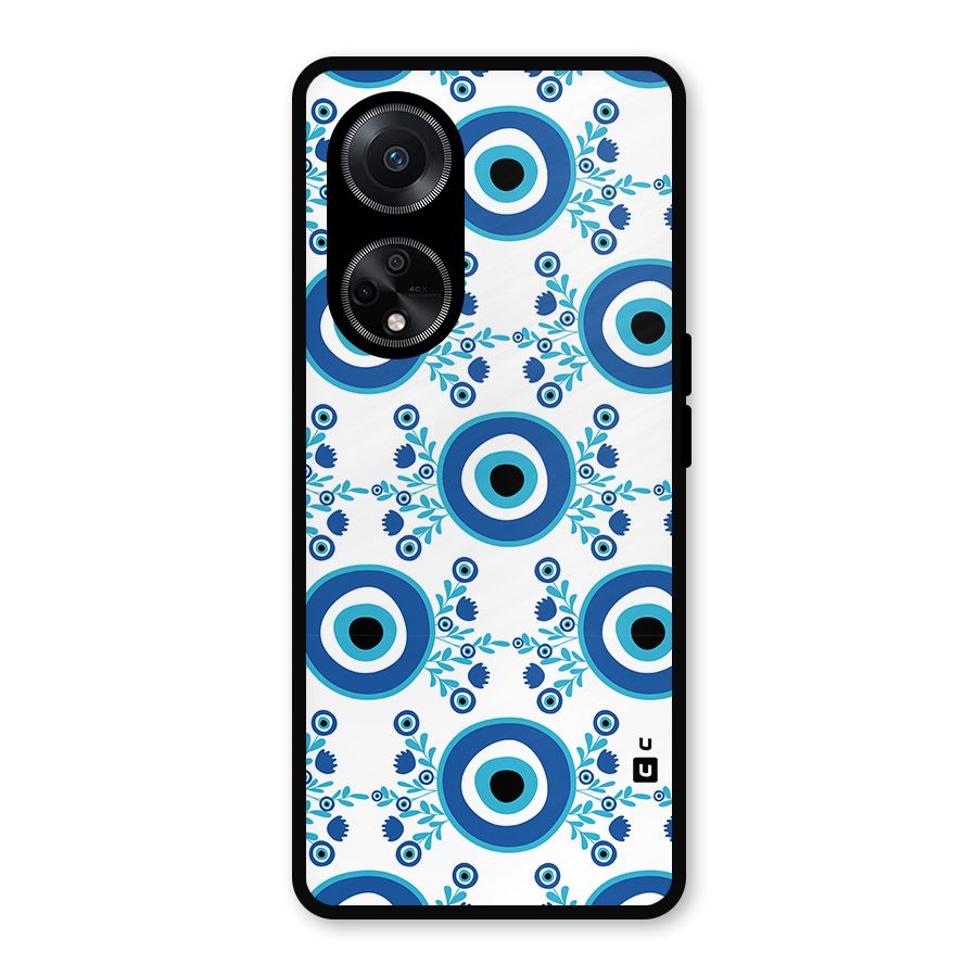 Floral Evil Eyes Metal Back Case for Oppo F23