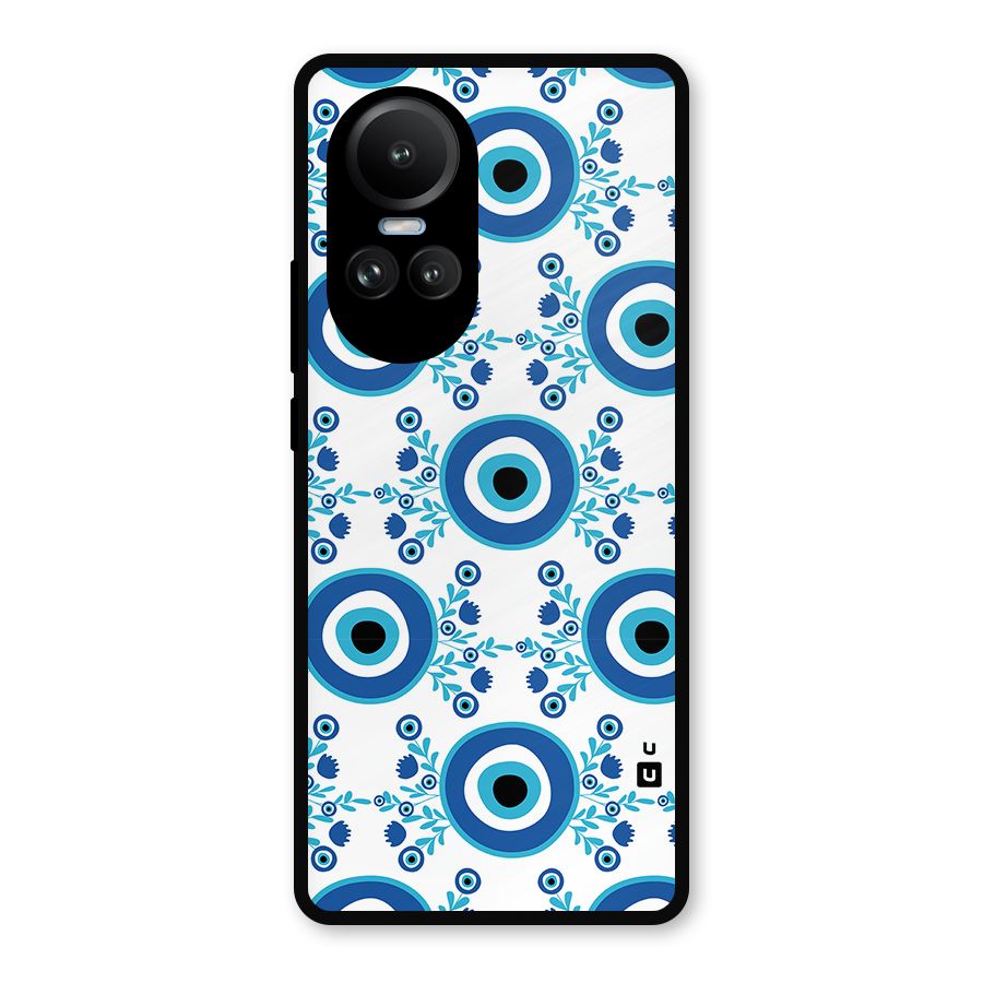 Floral Evil Eyes Metal Back Case for Oppo Reno10 Pro