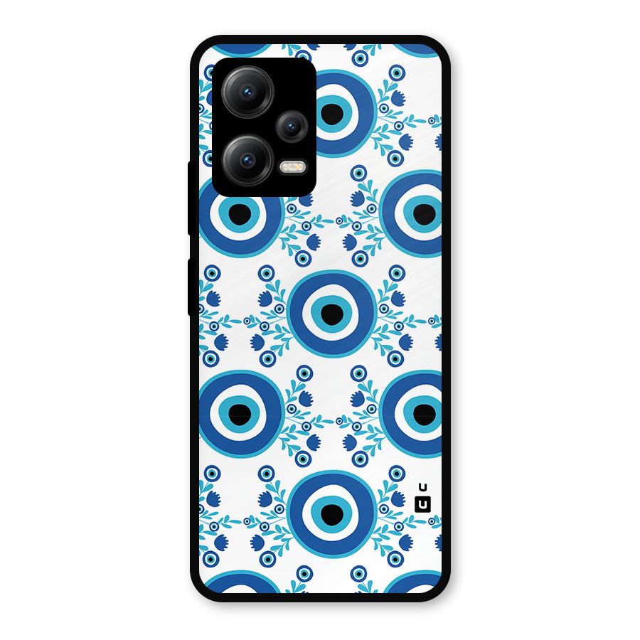Floral Evil Eyes Metal Back Case for Redmi Note 12 5G