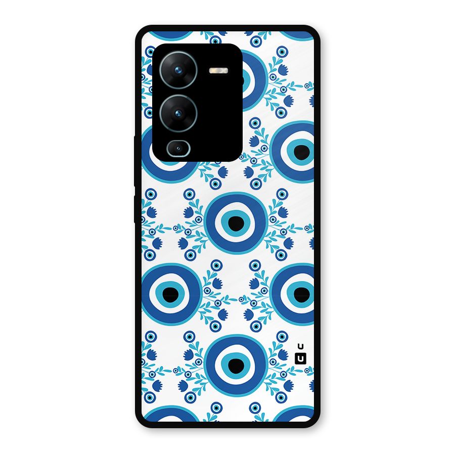 Floral Evil Eyes Metal Back Case for Vivo V25 Pro
