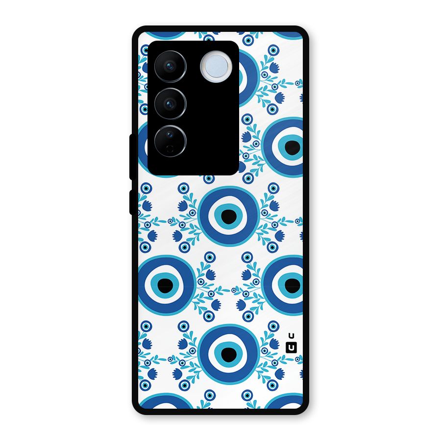 Floral Evil Eyes Metal Back Case for Vivo V27 Pro