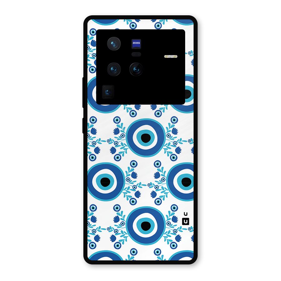 Floral Evil Eyes Metal Back Case for Vivo X80 Pro