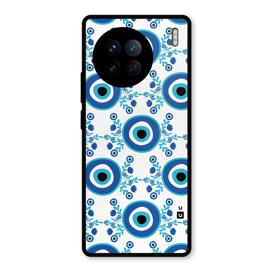 Floral Evil Eyes Metal Back Case for Vivo X90
