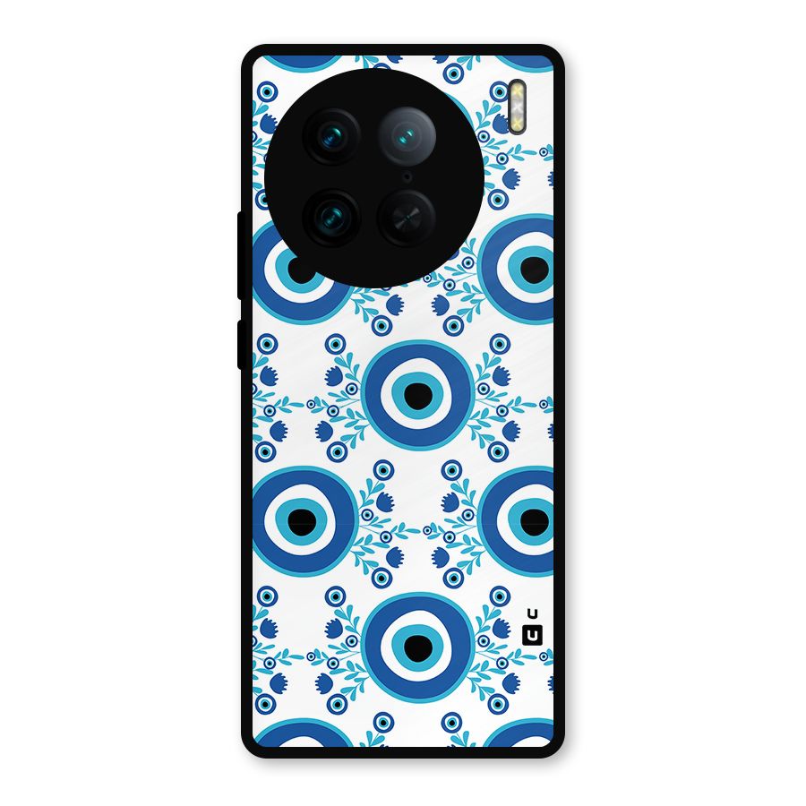 Floral Evil Eyes Metal Back Case for Vivo X90 Pro