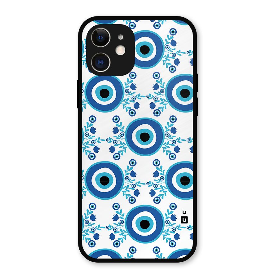Floral Evil Eyes Metal Back Case for iPhone 12