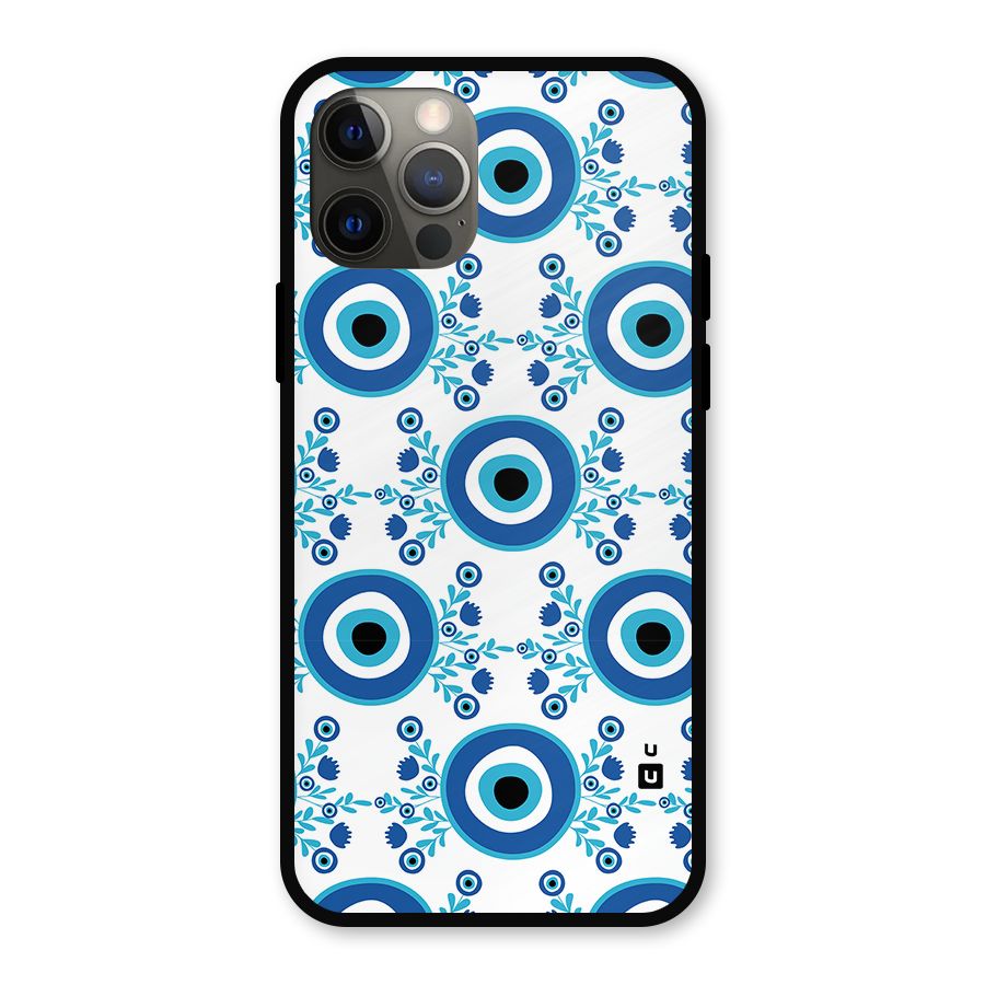 Floral Evil Eyes Metal Back Case for iPhone 12 Pro