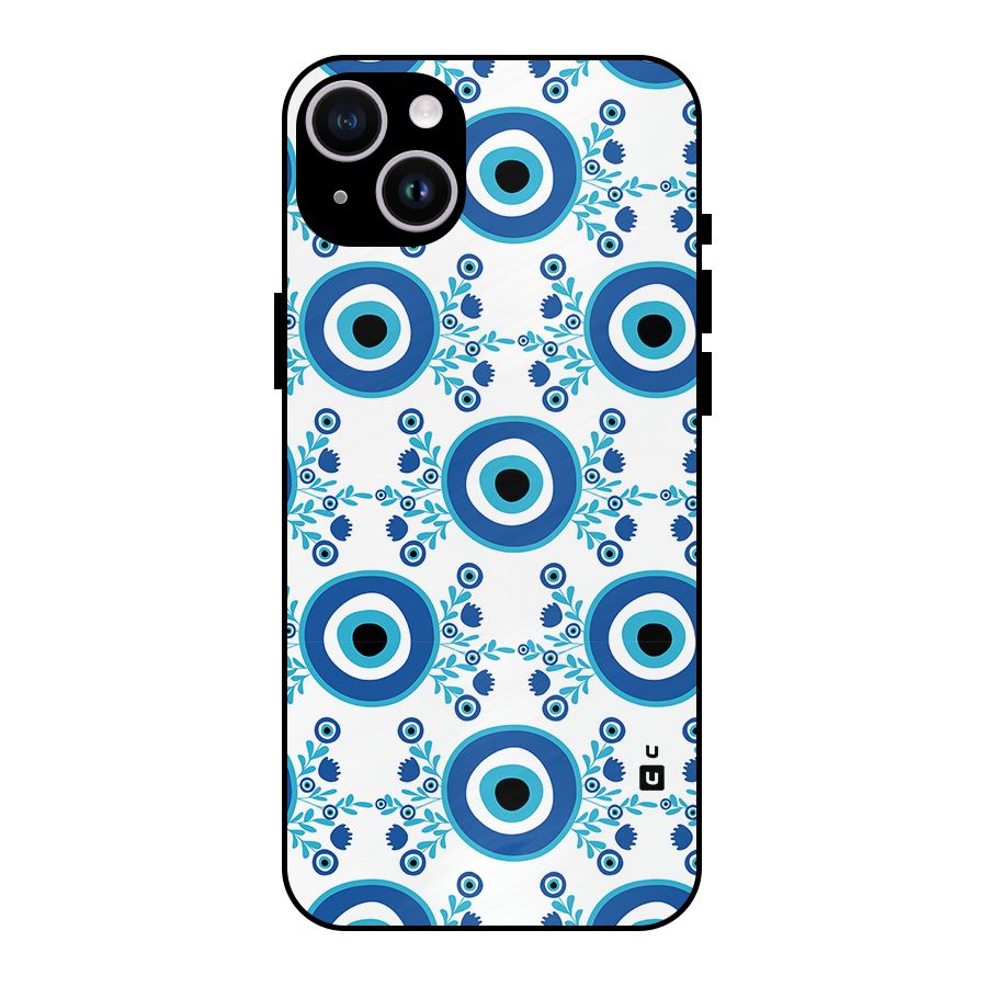 Floral Evil Eyes Metal Back Case for iPhone 14 Plus