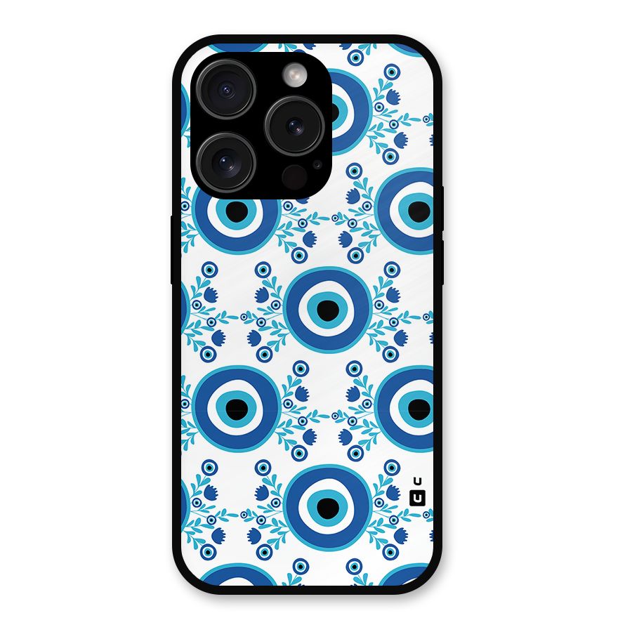Floral Evil Eyes Metal Back Case for iPhone 15 Pro