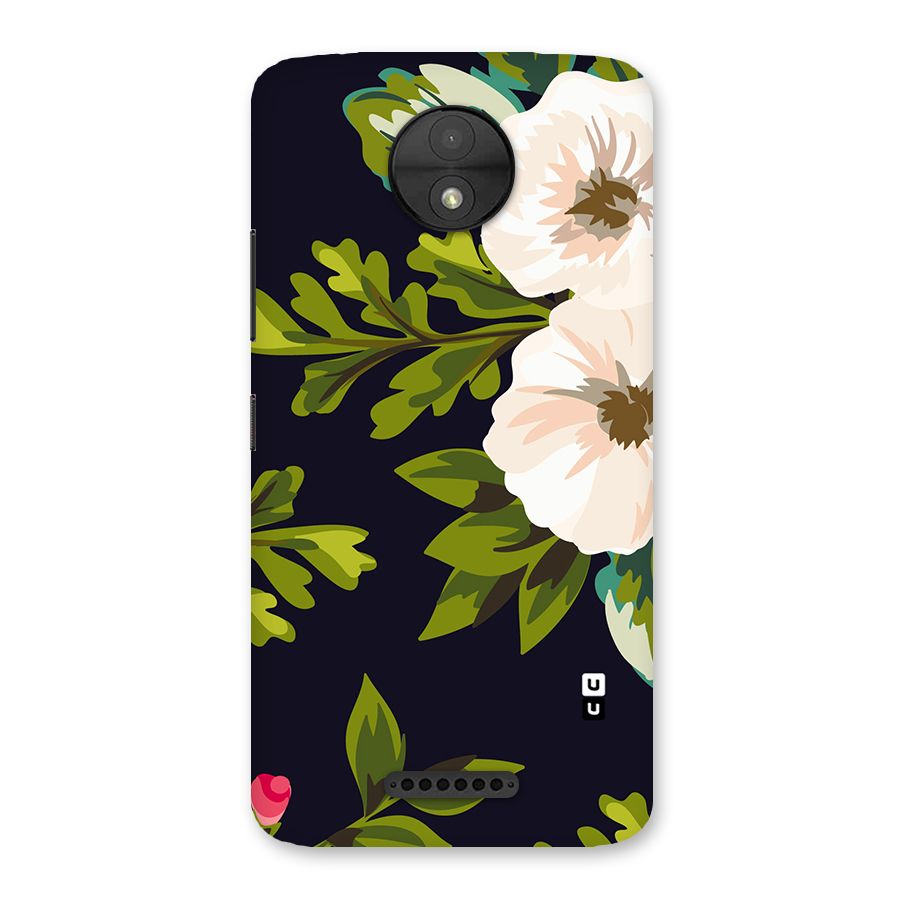 Floral Leaves Back Case for Moto C