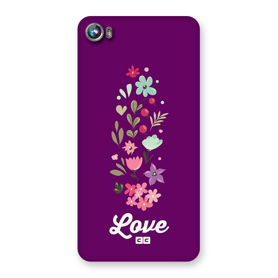 Floral Love Back Case for Canvas Fire 4 (A107)