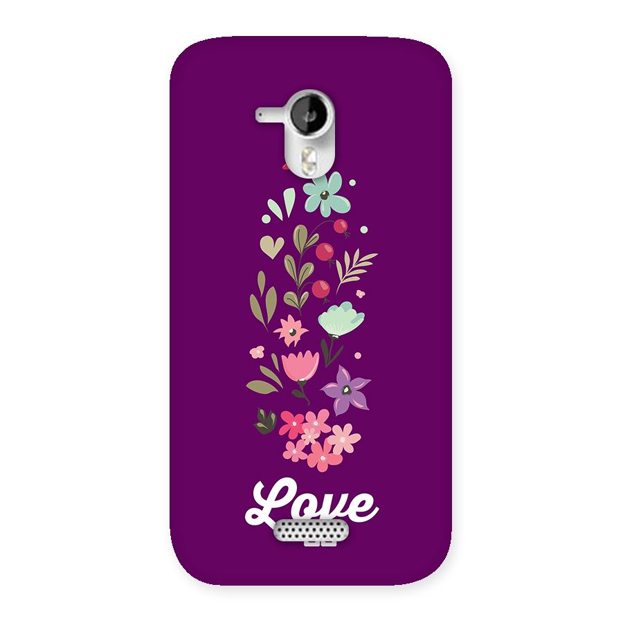 Floral Love Back Case for Canvas HD A116