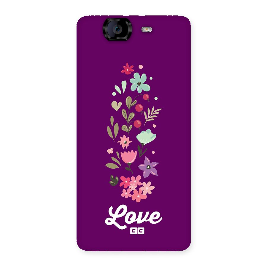 Floral Love Back Case for Canvas Knight A350