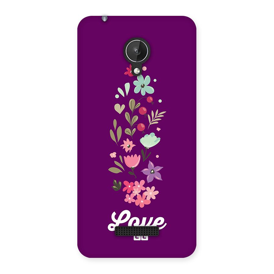 Floral Love Back Case for Canvas Spark Q380