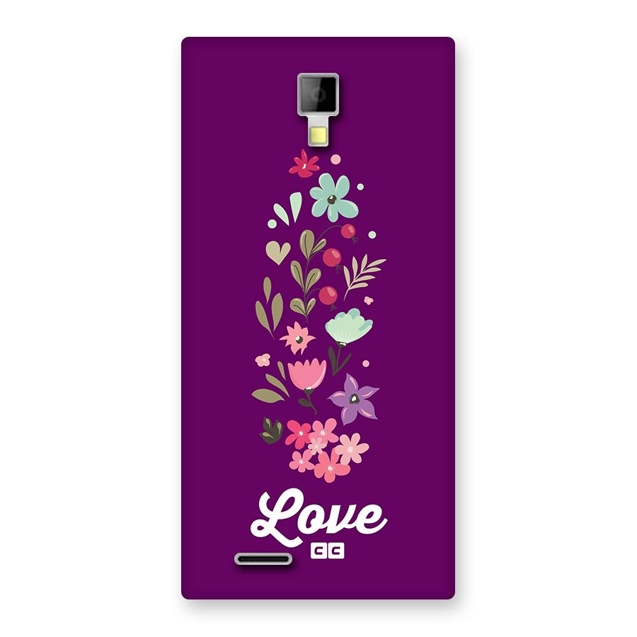 Floral Love Back Case for Canvas Xpress A99
