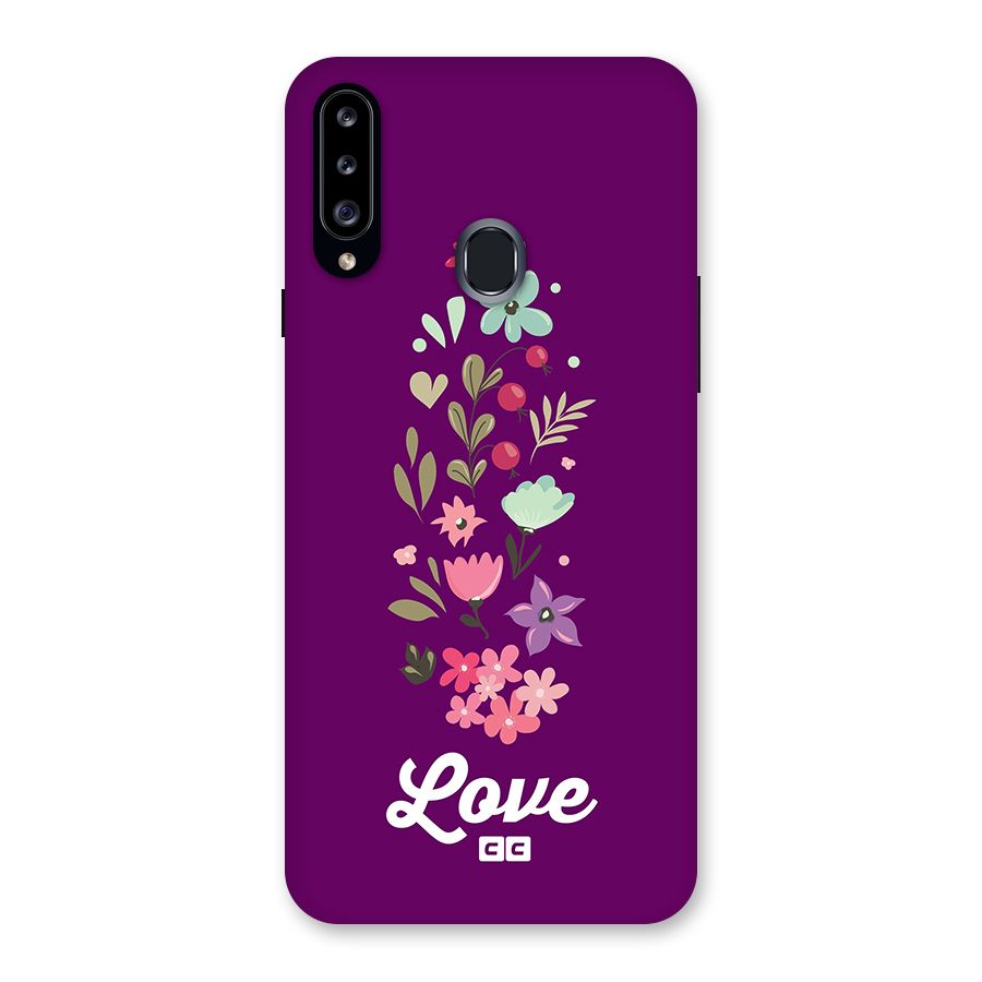 Floral Love Back Case for Galaxy A20s