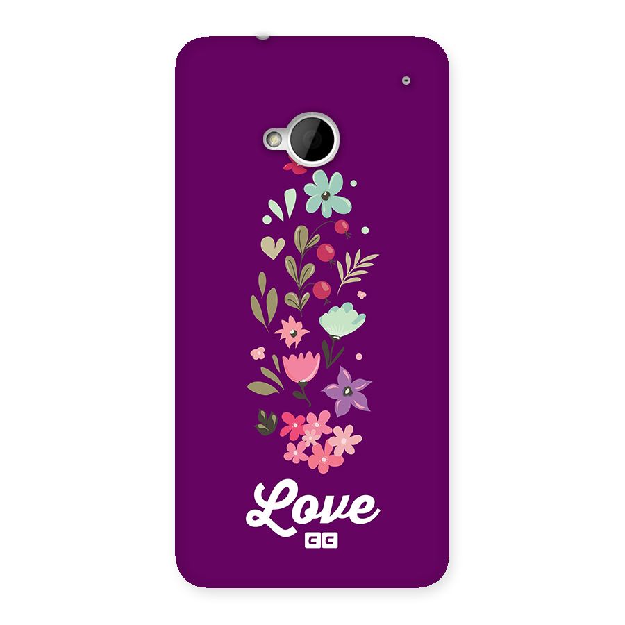 Floral Love Back Case for One M7 (Single Sim)