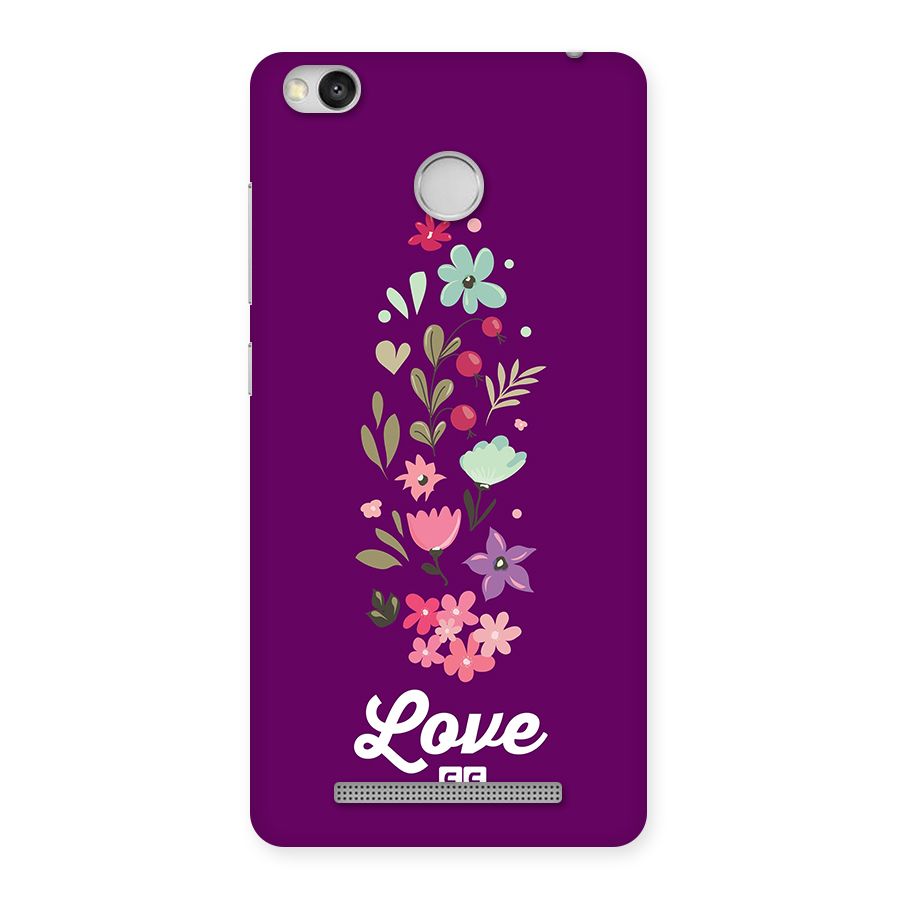 Floral Love Back Case for Redmi 3S Prime