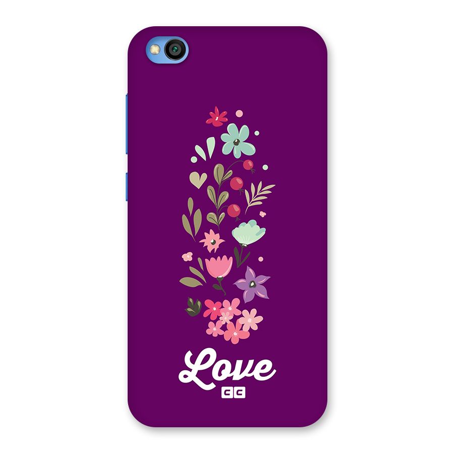 Floral Love Back Case for Redmi Go
