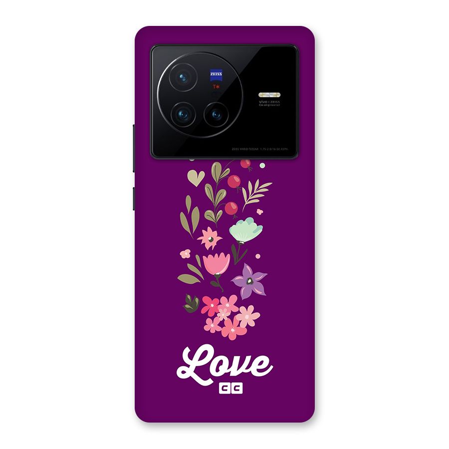 Floral Love Back Case for Vivo X80