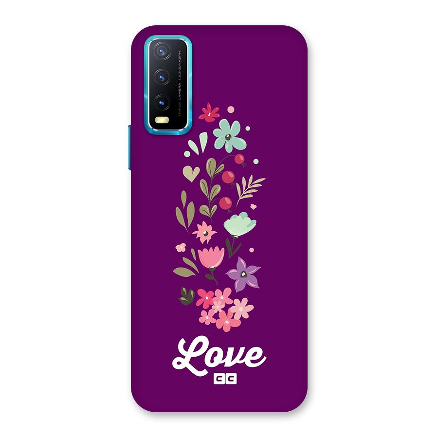 Floral Love Back Case for Vivo Y20