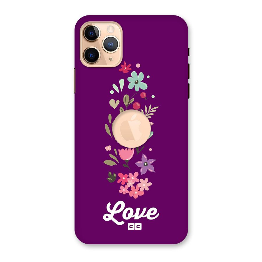 Floral Love Back Case for iPhone 11 Pro Max Logo Cut