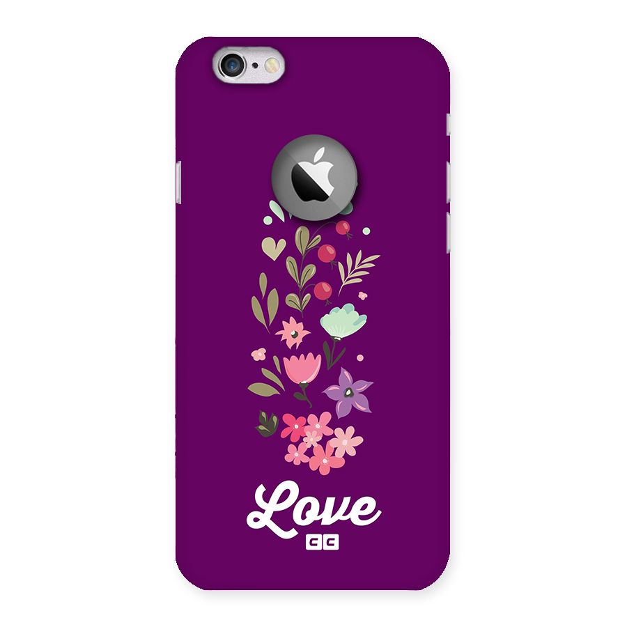 Floral Love Back Case for iPhone 6 Logo Cut