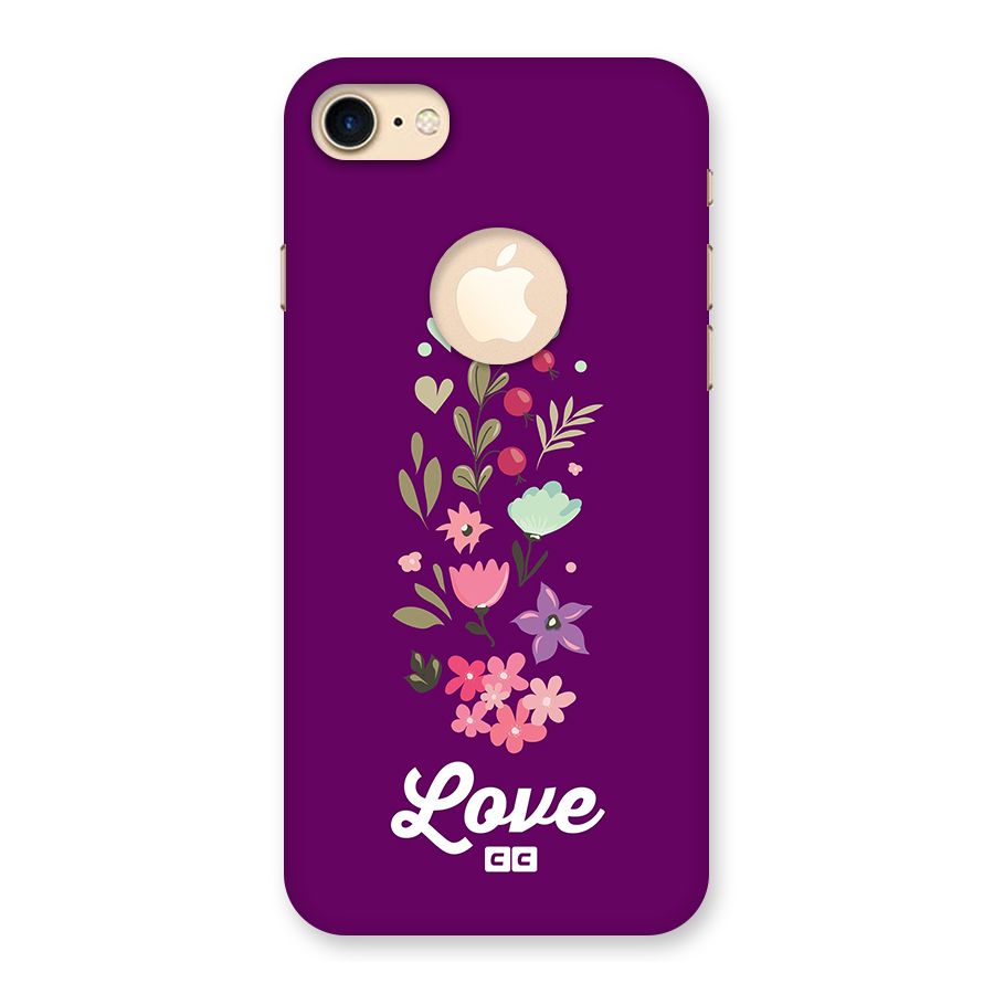 Floral Love Back Case for iPhone 7 Logo Cut