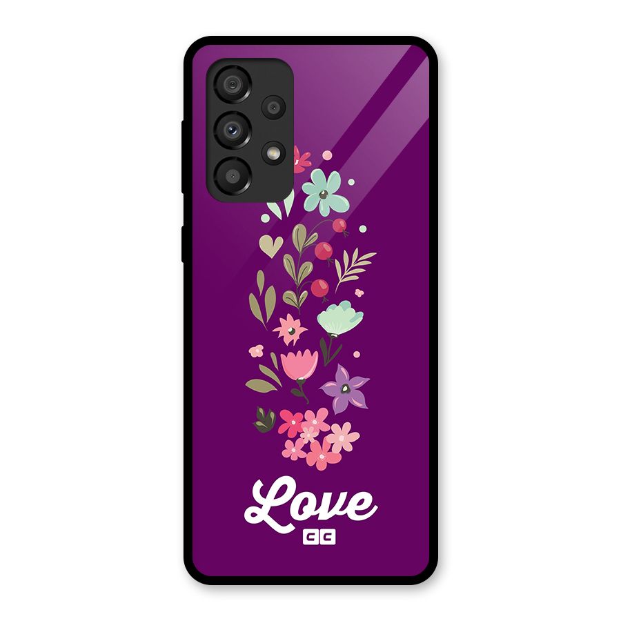 Floral Love Glass Back Case for Galaxy A33 5G