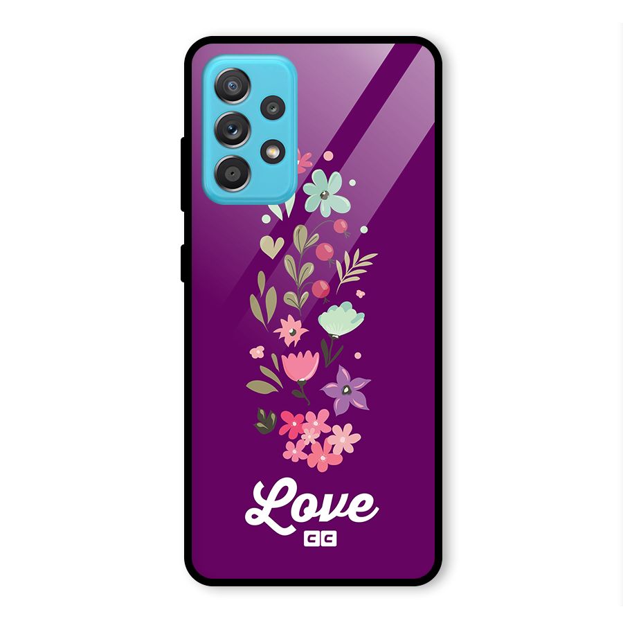 Floral Love Glass Back Case for Galaxy A52
