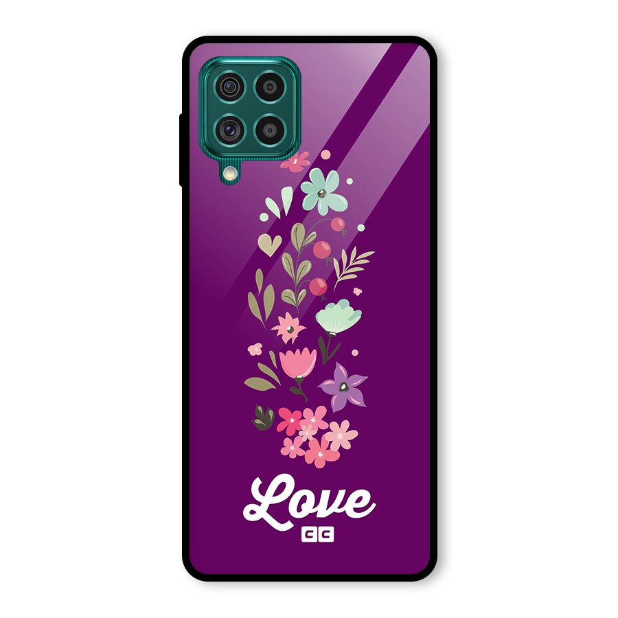 Floral Love Glass Back Case for Galaxy F62