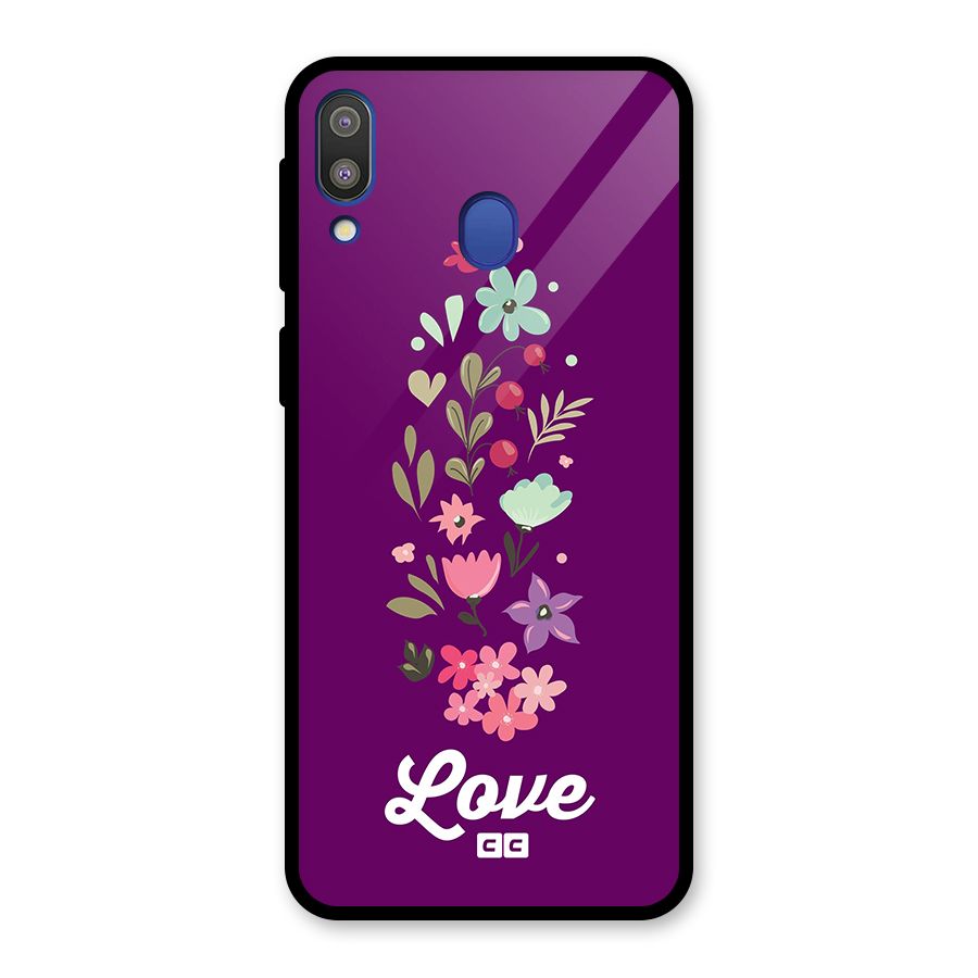 Floral Love Glass Back Case for Galaxy M20