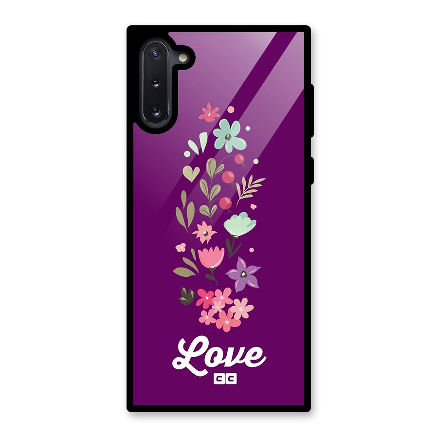 Floral Love Glass Back Case for Galaxy Note 10