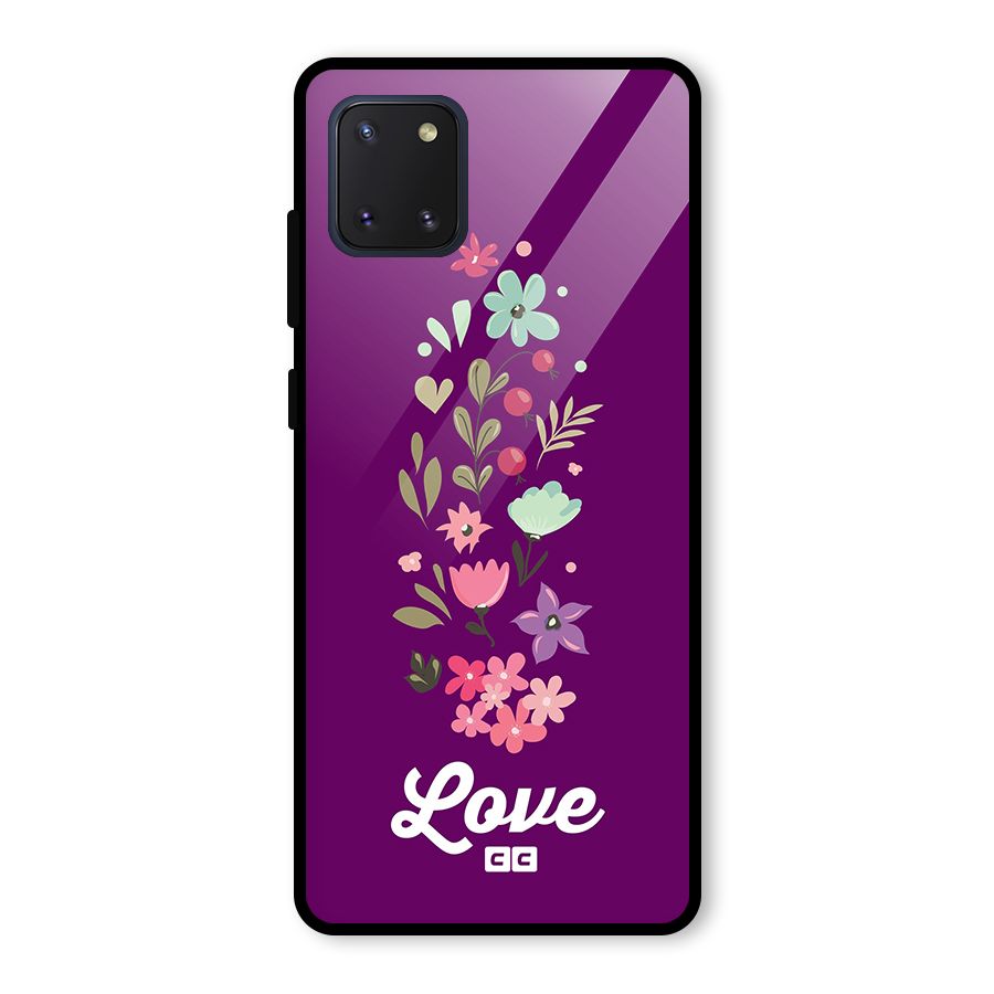 Floral Love Glass Back Case for Galaxy Note 10 Lite