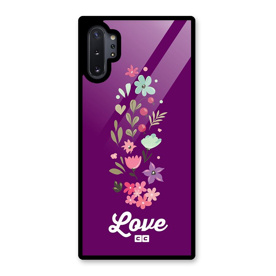 Floral Love Glass Back Case for Galaxy Note 10 Plus